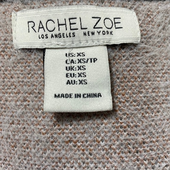 Rachel Zoe Cream Plaid Fuzzy Snap Front Button Shacket Jacket Long Sleeve XS - Picture 5 of 6